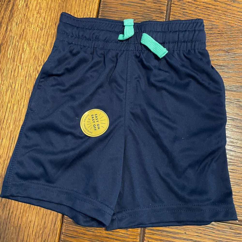 Cat & Jack Navy Shorts with Orange Logo